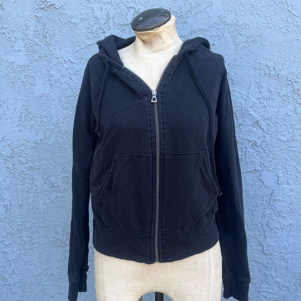 James Perse Hoodie Womens Medium VIntage French Terry Zip Sweatshirt 3